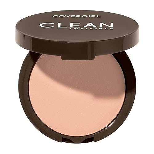 Covergirl Clean Invisible Pressed Powder, Lightweight Vegan, 130 Classic Beige, 0.38Oz