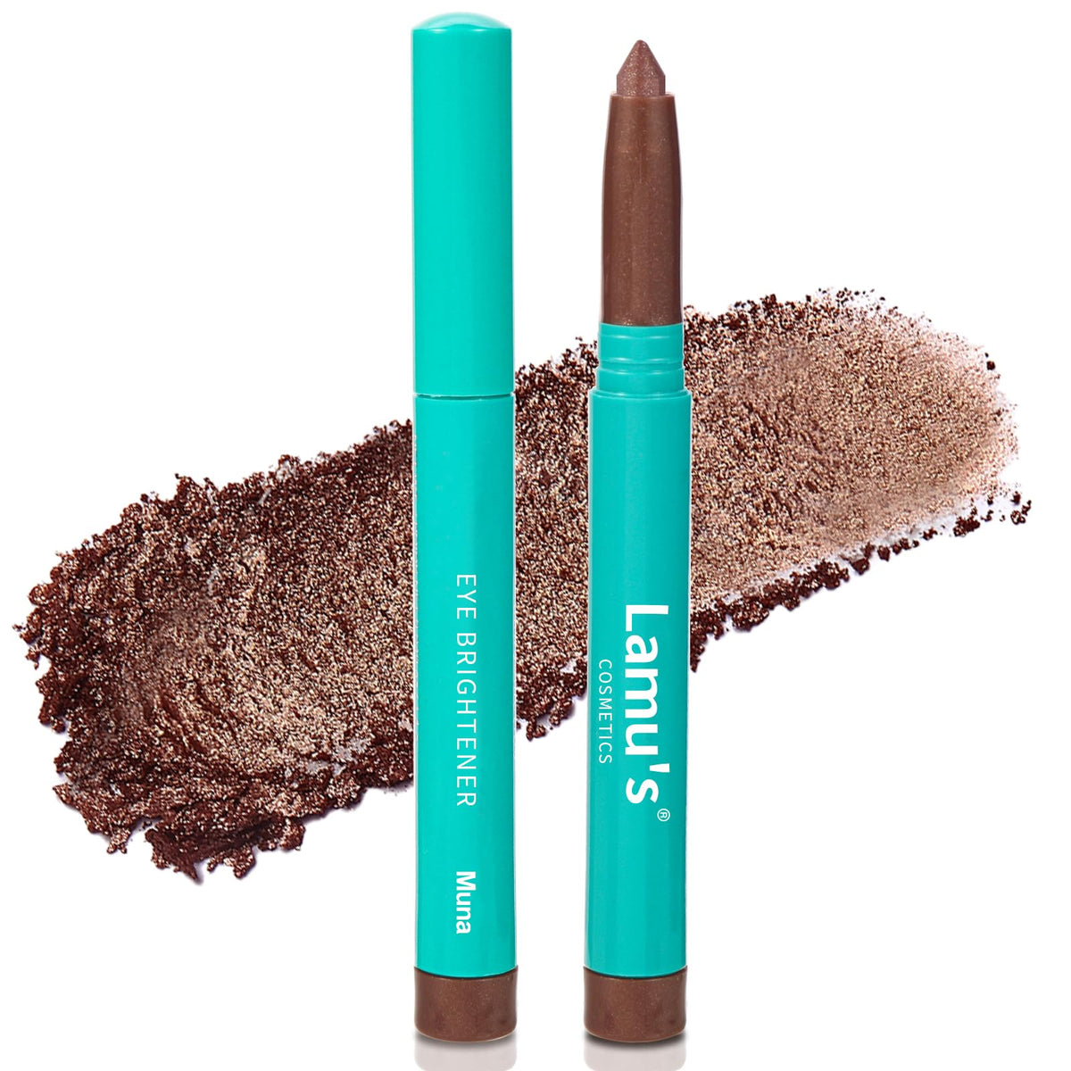 Lamu'S Cosmetics 2 Pack Eyeshadow Stick, Waterproof Glitter Highlighter, Eye Brightener, Muna