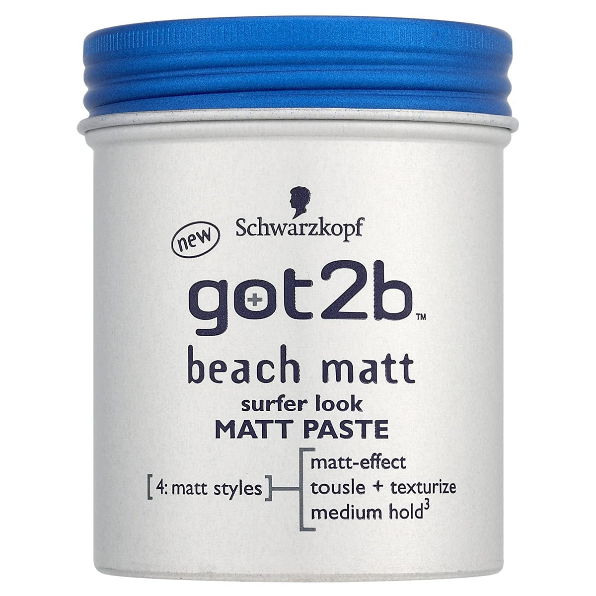 Got2B Beach Styling Paste - Matte Hair Wax For Men, Medium Hold, 100Ml, Texturizing & Taming