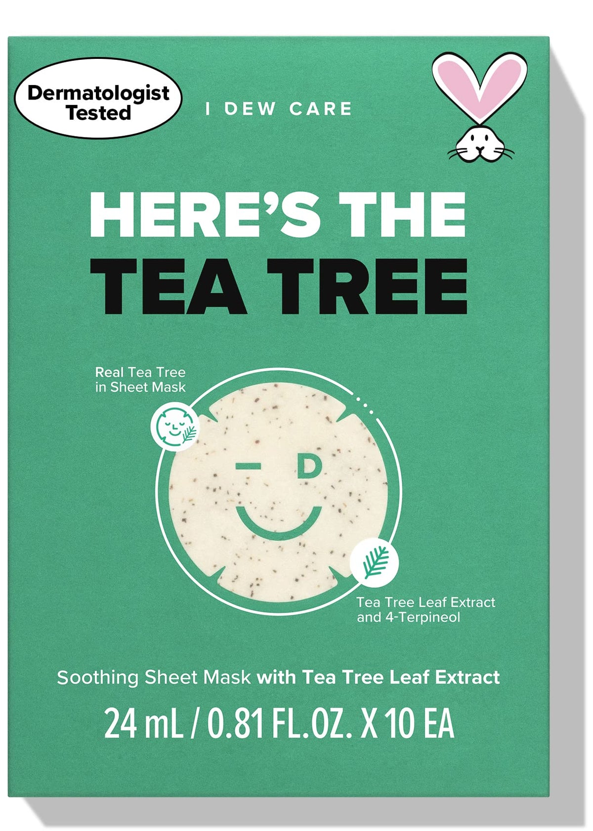 I Dew Care Tea Tree Sheet Mask Pack - 10 Hydrating Masks For Oily & Sensitive Skin