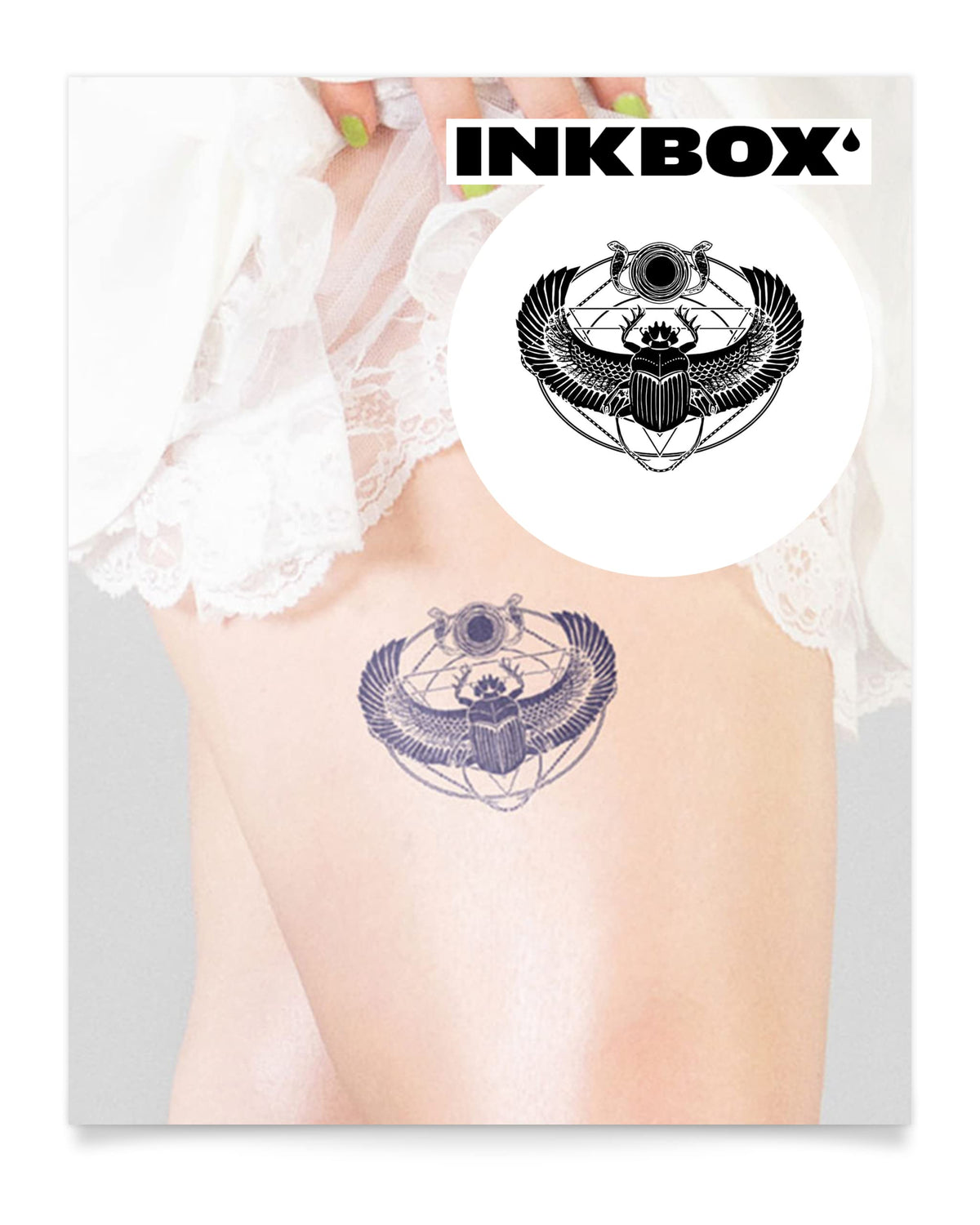 Inkbox Sacred Life Temporary Tattoo, Water-Resistant, Easy Apply, Lasts 1-2 Weeks, 4X4 In