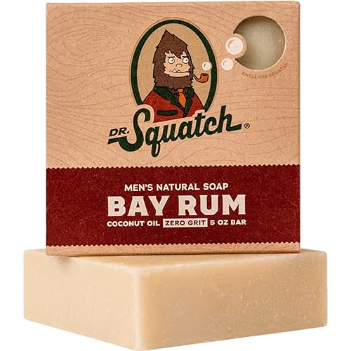 Dr. Squatch Bay Rum All Natural Bar Soap For Men - 5 Ounce, Zero Grit