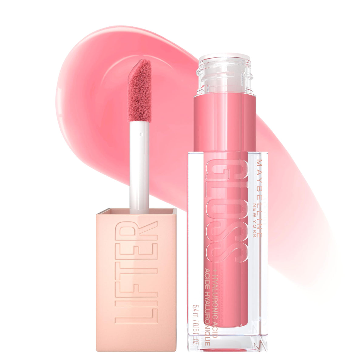 Maybelline Lifter Gloss With Hyaluronic Acid, Gummy Bear, Sheer Pink, 0.18 Fl Oz