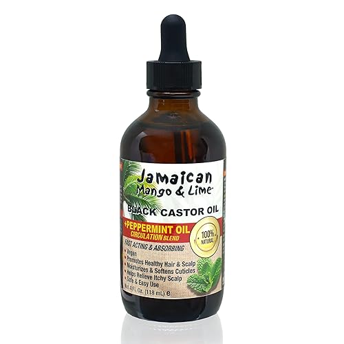 Jamaican Mango & Lime Black Castor Oil With Peppermint, 4 Fl Oz - Hair & Scalp Treatment