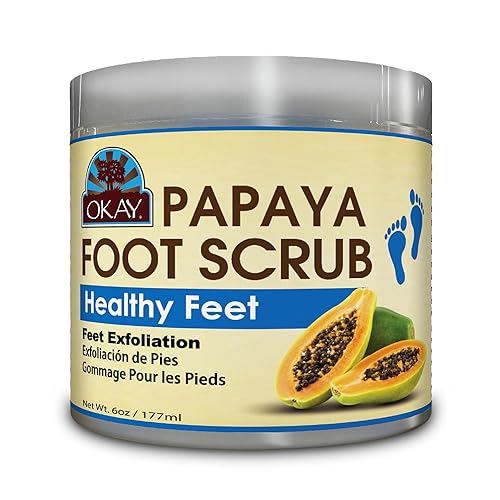 Okay Papaya Foot Scrub 6Oz - Exfoliating Foot Care For Smooth, Soft Feet