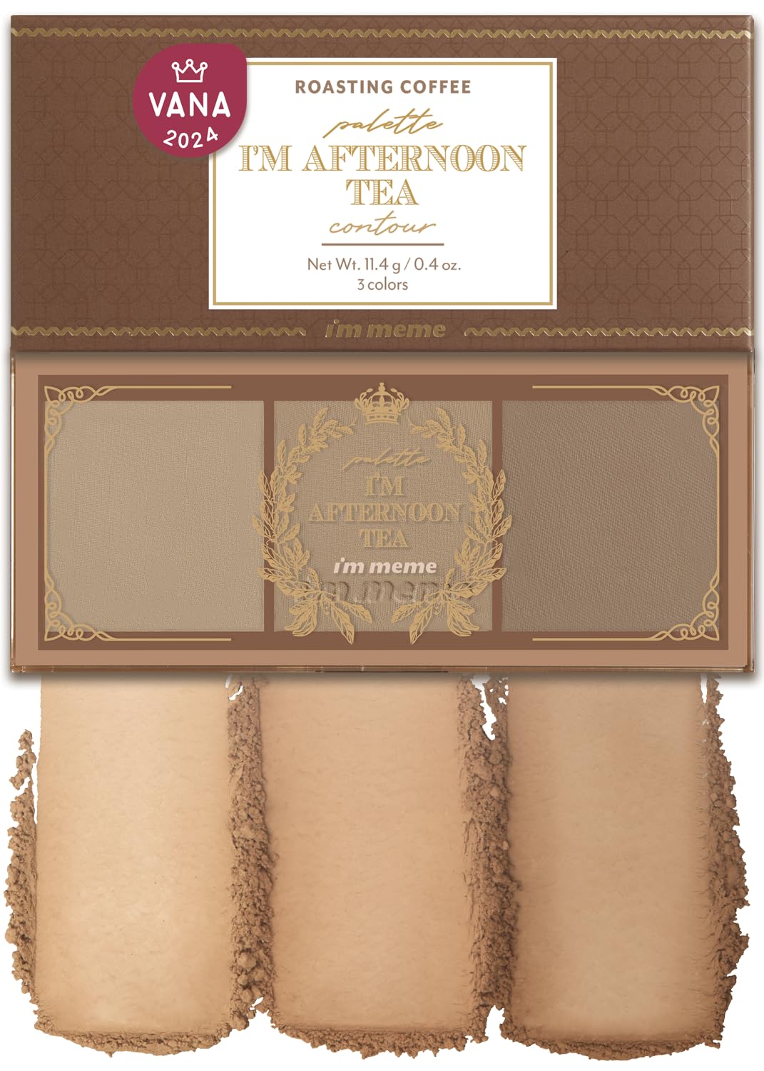 I'M Meme Afternoon Tea Contour Palette - Roasting Coffee Bronzer For Warm Skin, 0.4 Oz