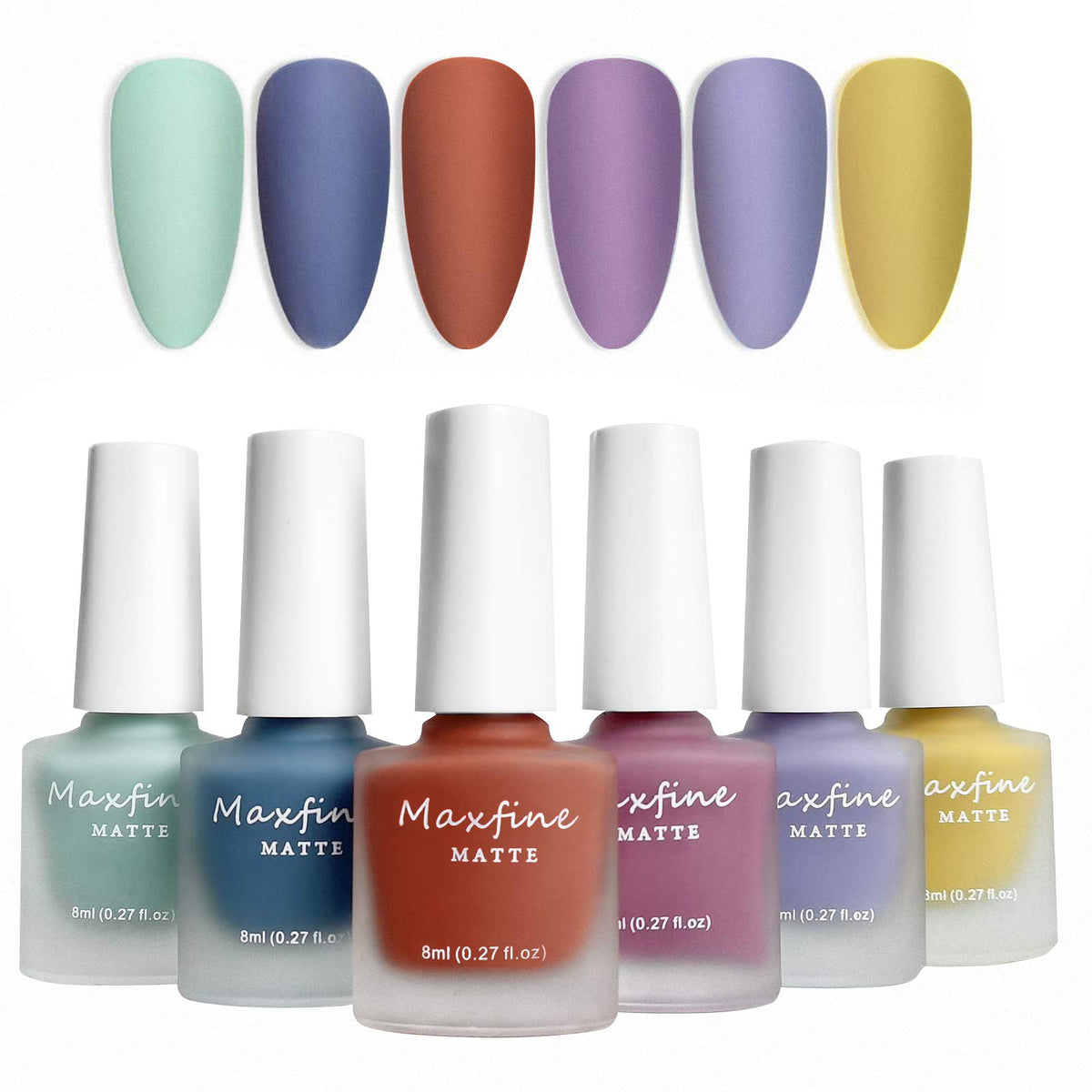 Lokfar Matte Nail Polish Set - 6 Colors Velvet Gel, Long Lasting & Waterproof, 8Ml/Bottle