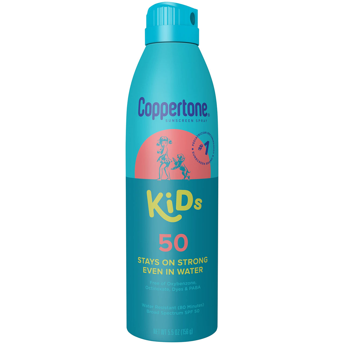 Coppertone Kids Sunscreen Spray Spf 50, Water Resistant, 5.5 Oz, Broad Spectrum Protection