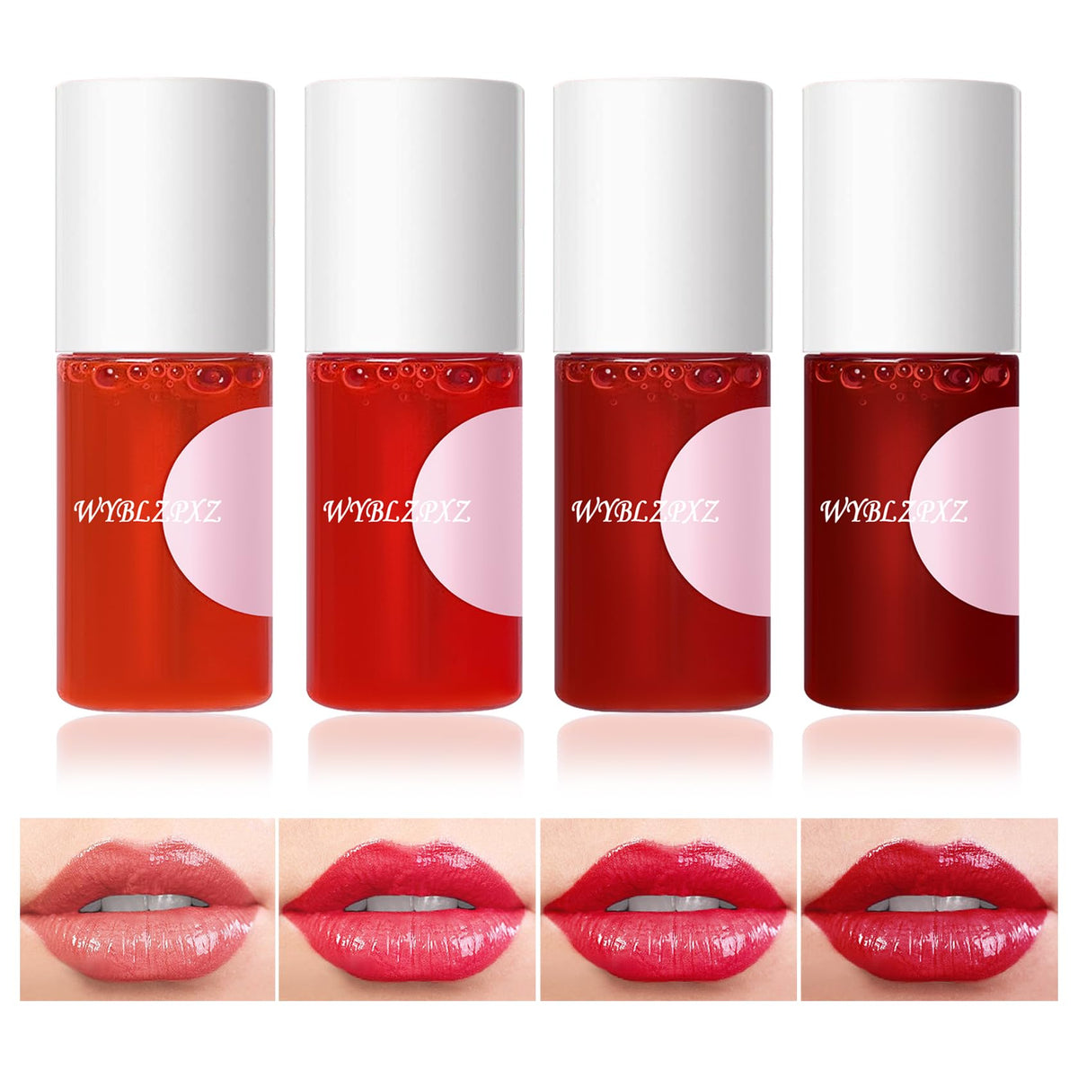 Wyblzpxz Wine Lip Tint Set - 4 Colors Matte Liquid Lipstick, Long Lasting Waterproof Lip Gloss