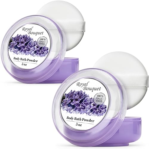 R-Neu Talc-Free Body Powder For Women - 2 Pack, Elegant Royal Bouquet Scent, 10Oz