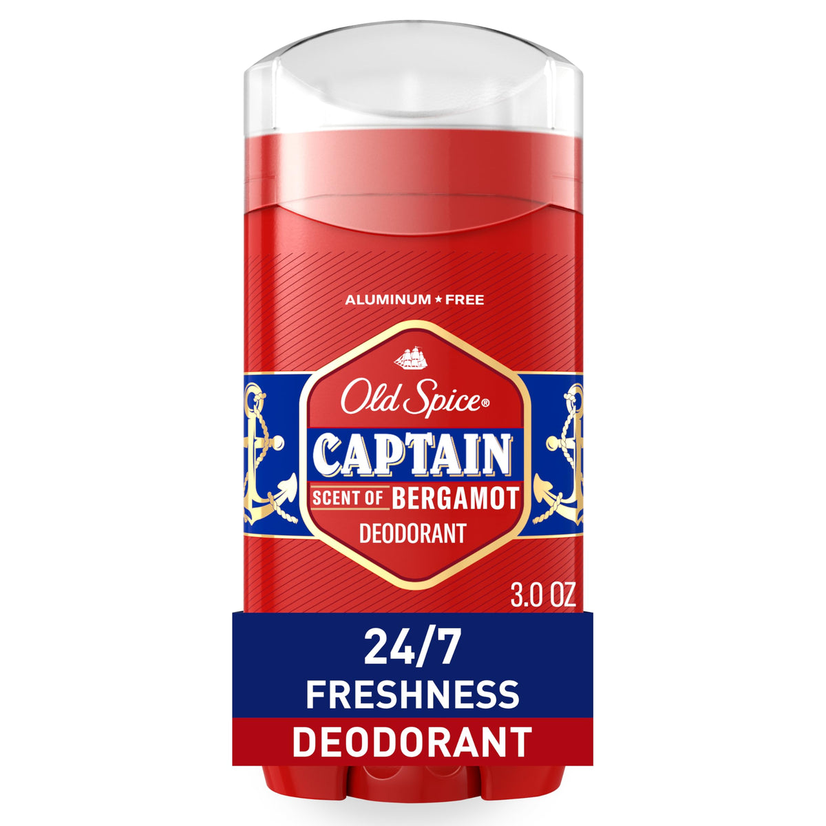 Old Spice Captain Scent Deodorant For Men, 3 Oz - Red Collection, Long-Lasting Fragrance