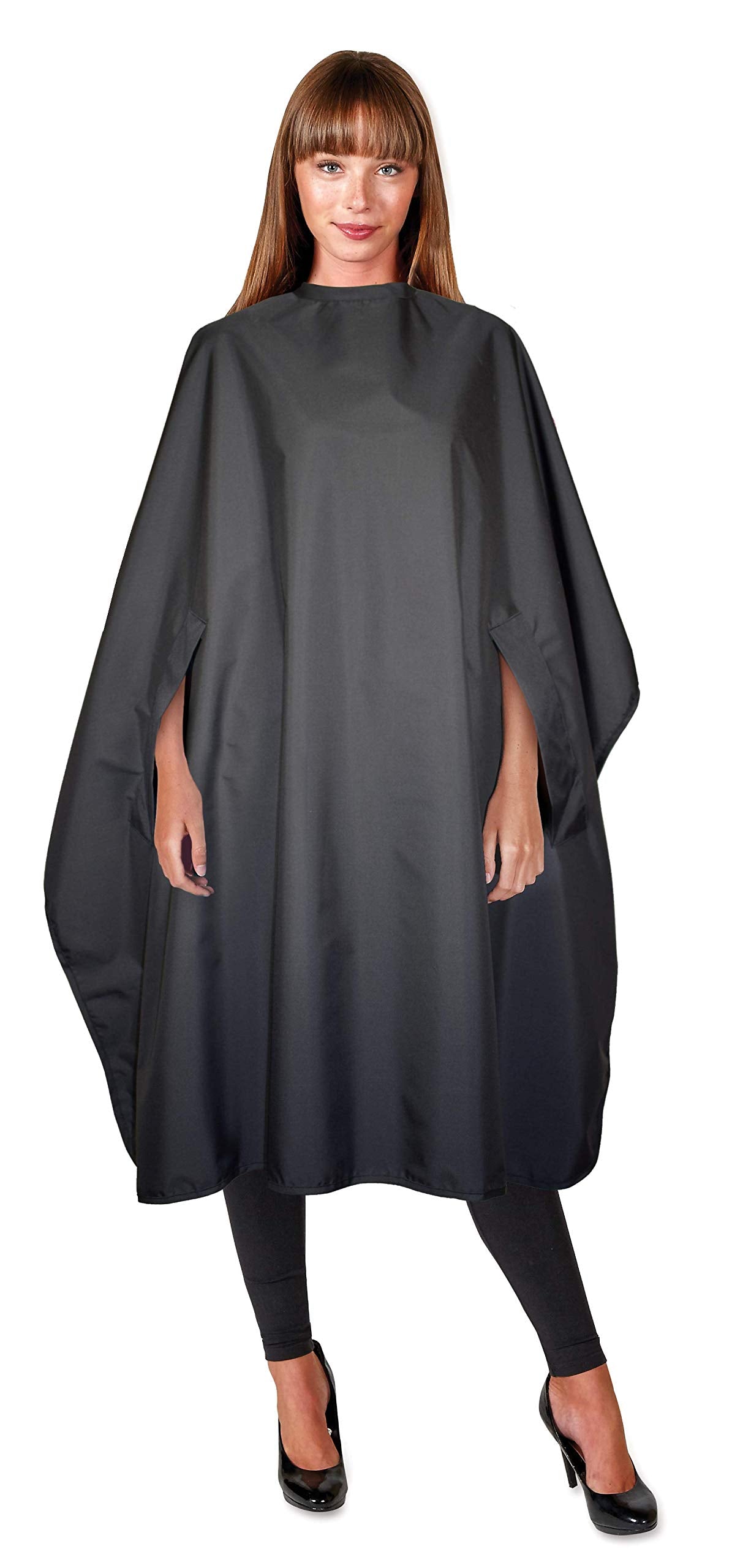 Betty Dain Hands Free Bleachproof Cape, 45X60&quot;, Black, Waterproof, Machine Washable, Anti-Static