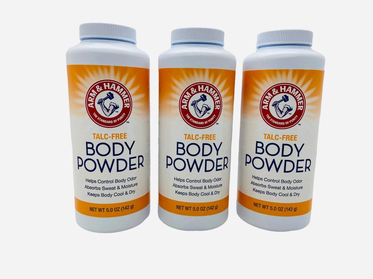 Arm & Hammer Talc-Free Body Powder, 3 Pack - Control Body Odor, Sweat & Moisture, 5 Oz