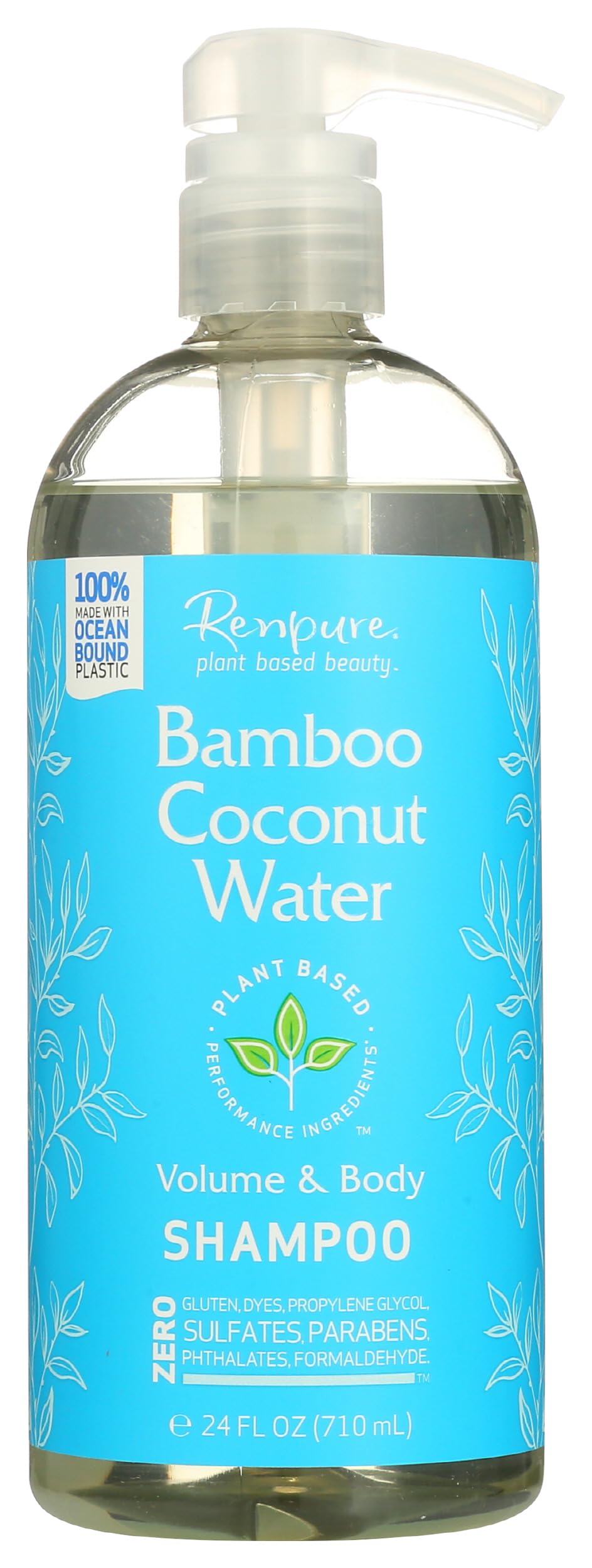 Renpure Bamboo Coconut Water Shampoo, 24 Fl Oz - Hydrating & Nourishing Hair Care