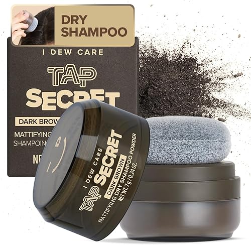 I Dew Care Biotin Dry Shampoo Powder - Dark Brown, Travel Size, No White Cast, Hair Strengthening