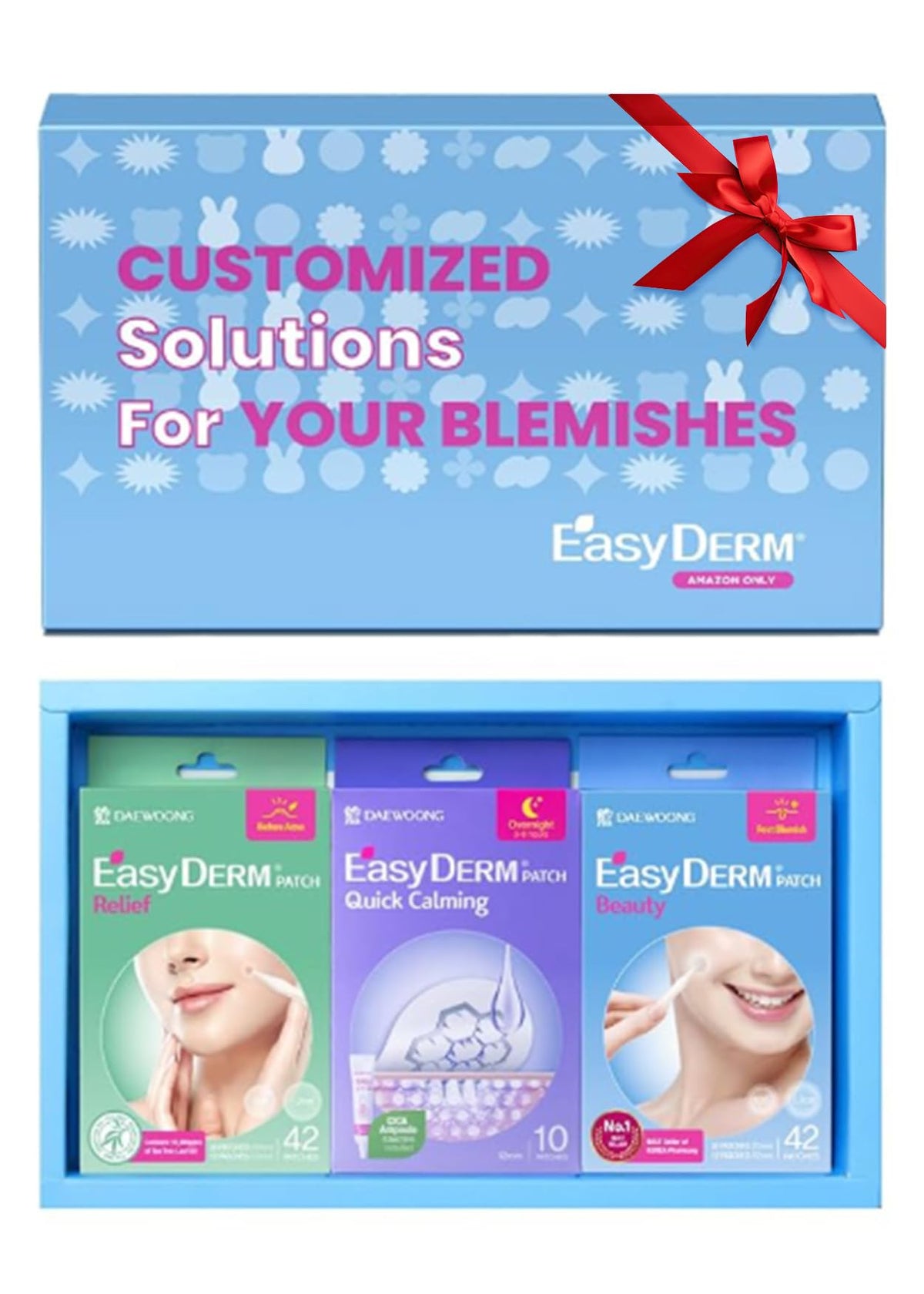 Easyderm 3-Type Pimple Patches Gift Set - Acne Care Solution, Zits Relief & Beauty Patches