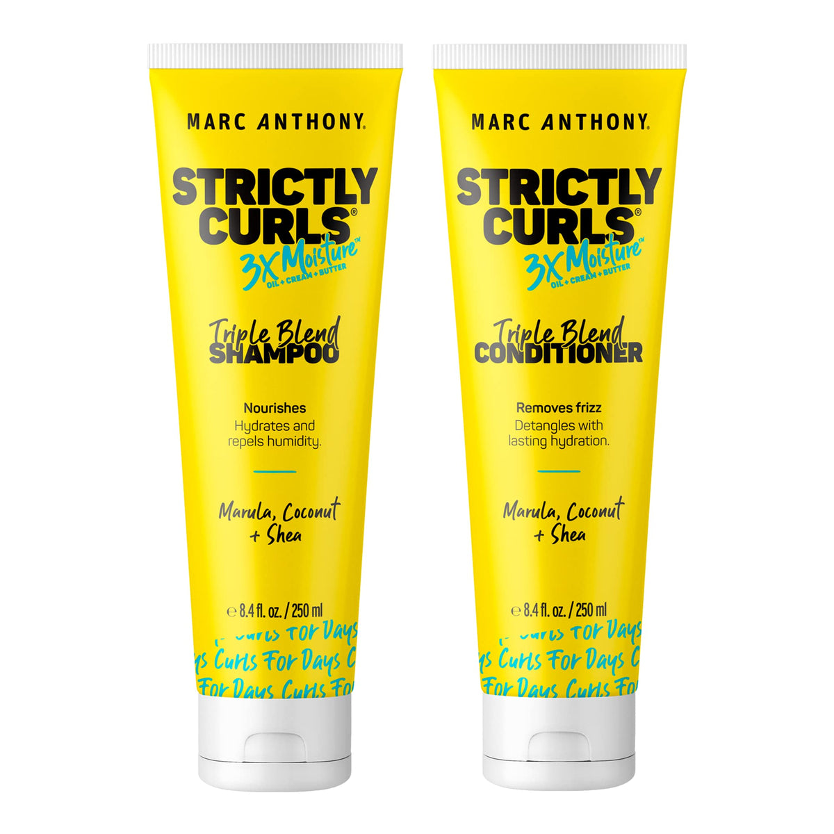 Marc Anthony Strictly Curls Deep Moisture Shampoo & Conditioner, 8.4 Fl Oz, Sulfate Free