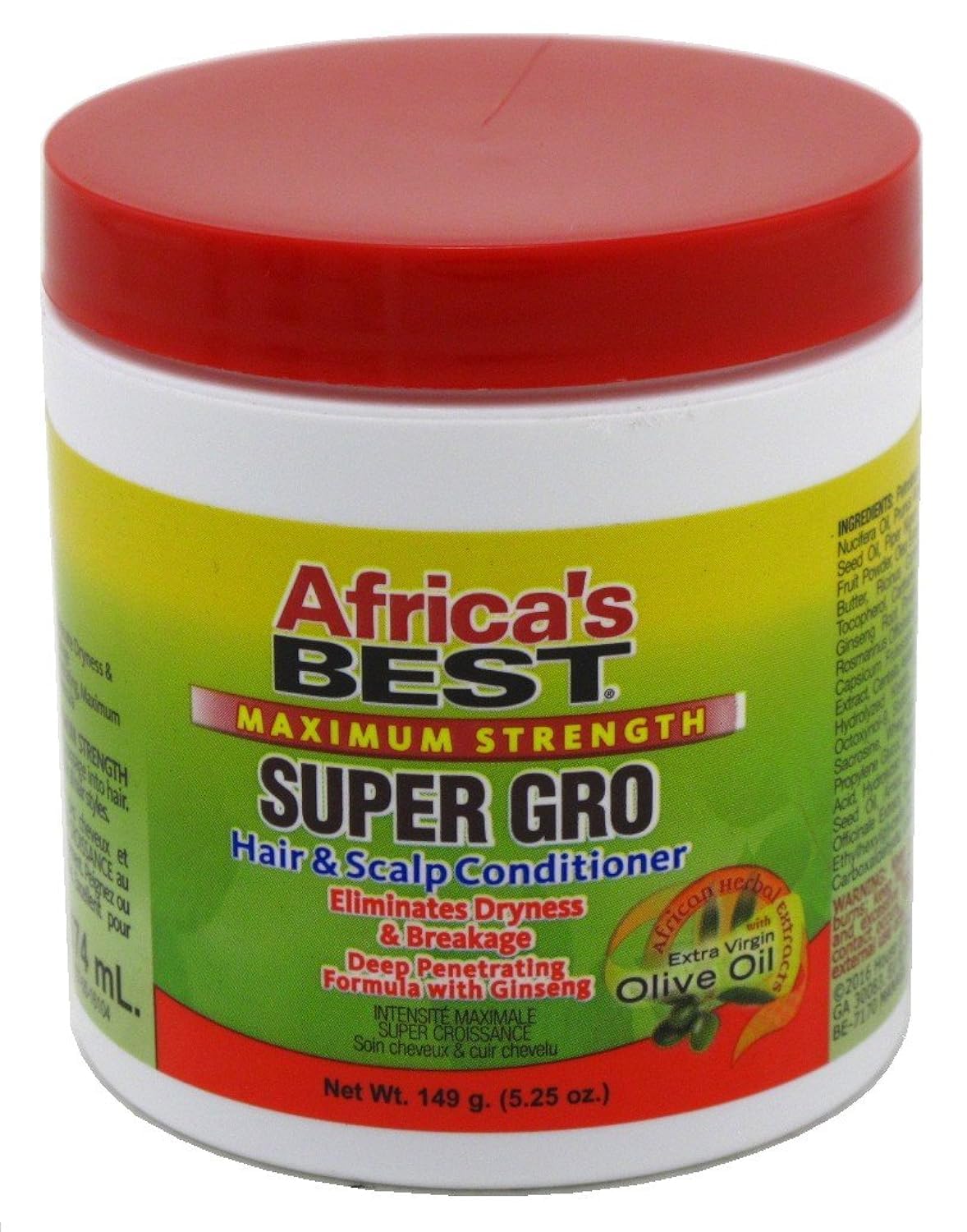 Africa's Best Maximum Strength Super Gro Hair & Scalp Conditioner, 5.25 oz (Pack of 2)