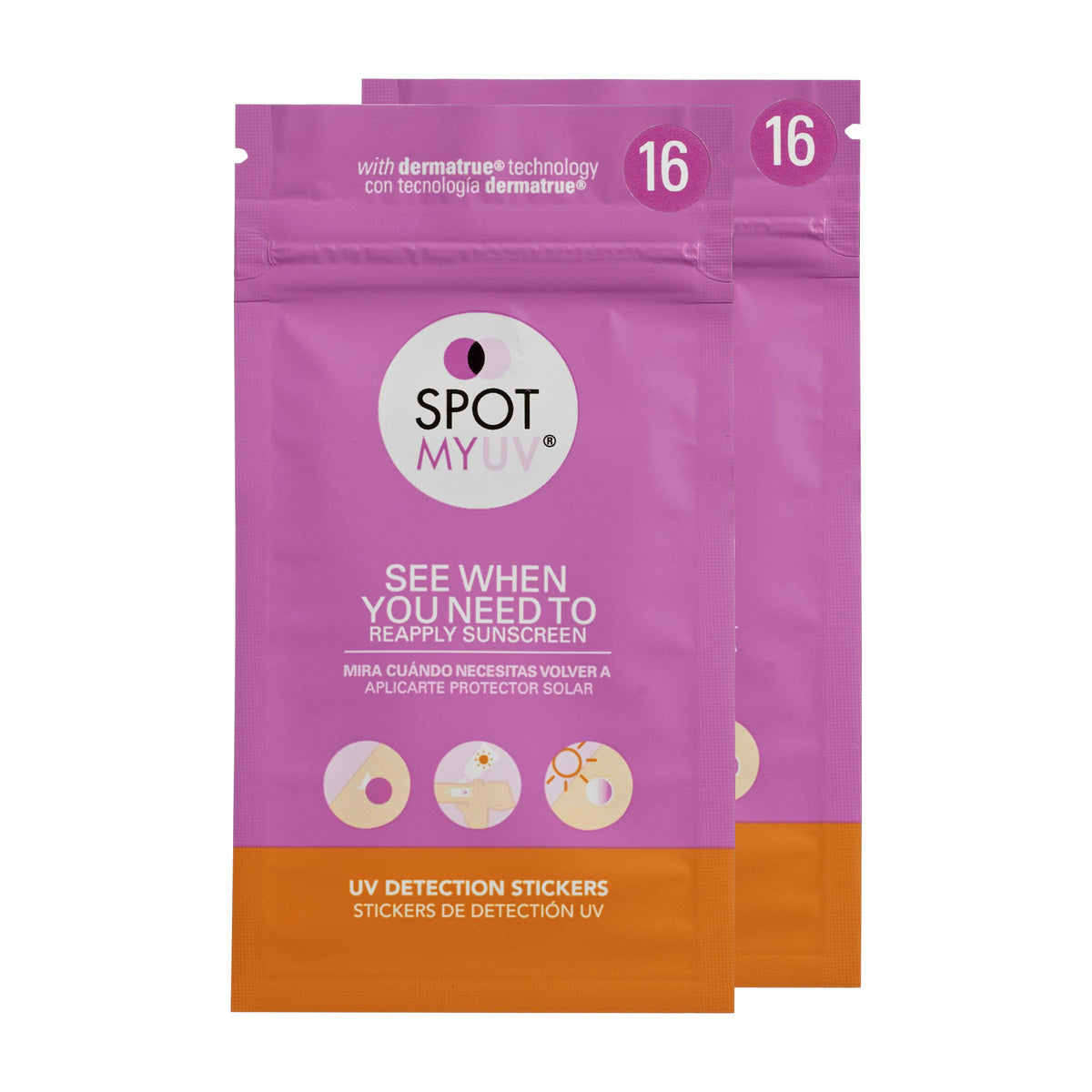 Spotmyuv Uv Detection Stickers - 32 Count With Dermatrue Spf Sensing Technology