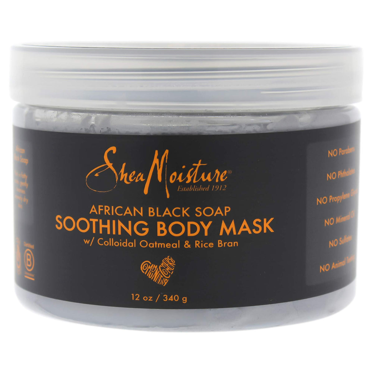 Sheamoisture African Black Soap Soothing Body Mask, 12 Oz, Unisex, Cranberry