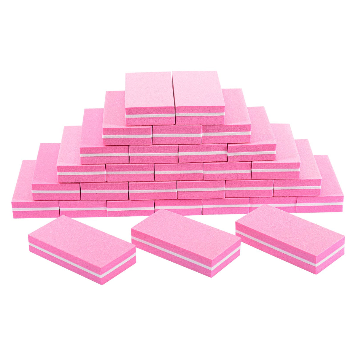 Diesisa 100/180 Grit Nail Buffer Block - Mini Double Sided Acrylic Manicure Tool, 30 Count, Pink