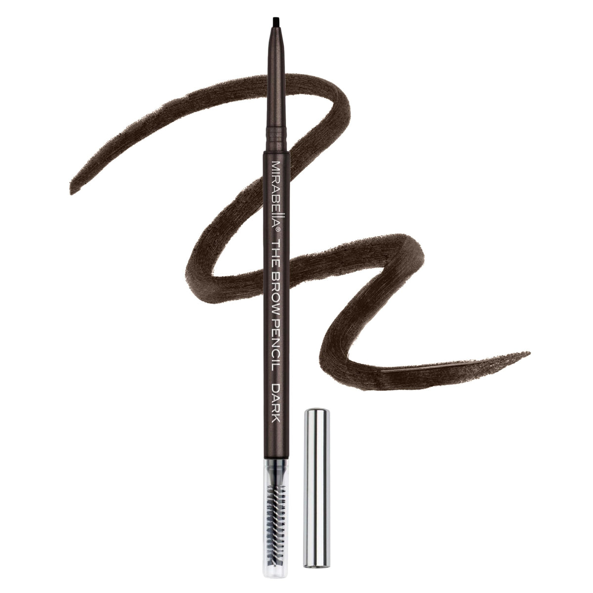 Mirabella Ultra Fine Brow Pencil - Waterproof, Smudgeproof, Blendable Eyebrow Makeup - Dark