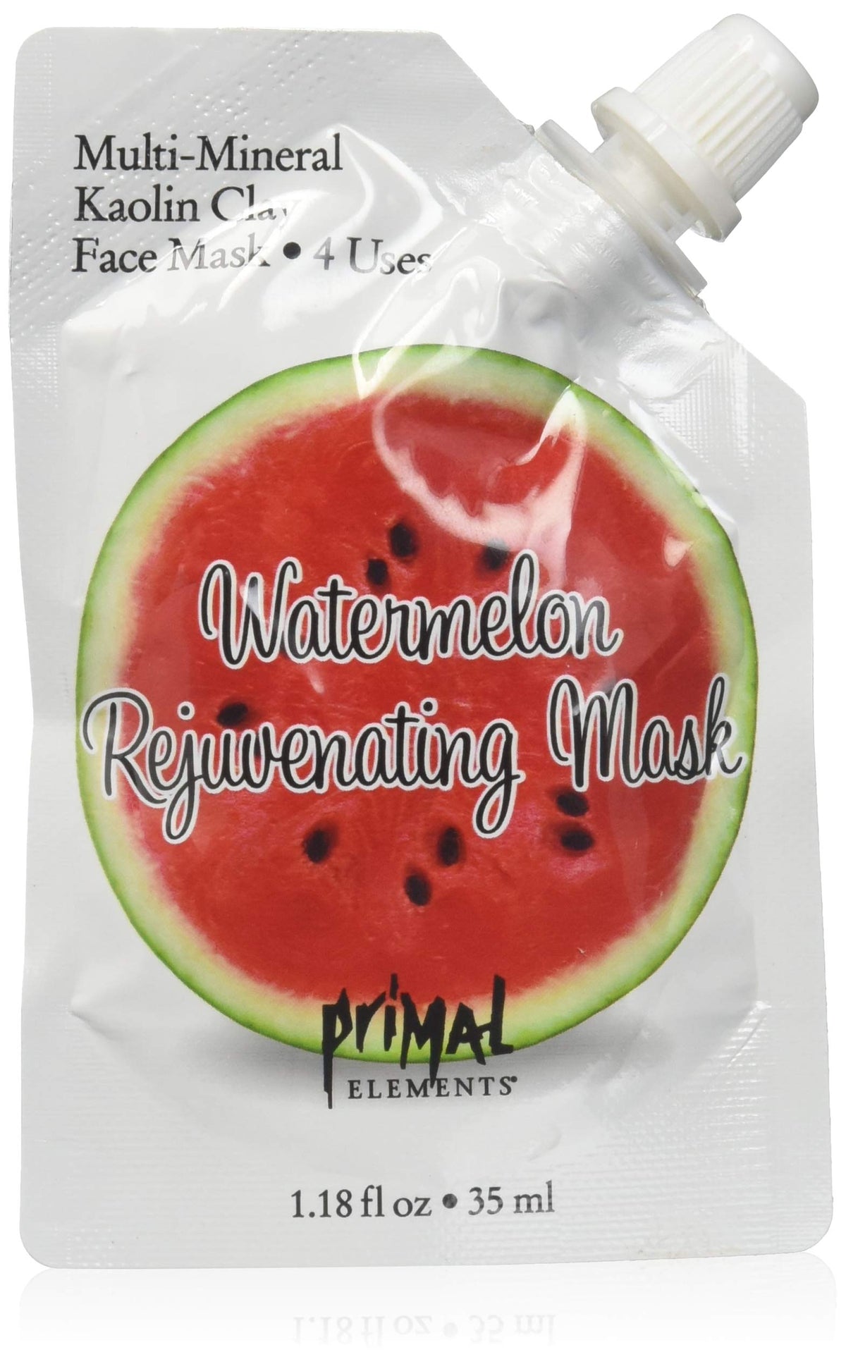 Primal Elements Watermelon Rejuvenating Clay Mud Face Mask - 1.18 Oz Multi-Use Treatment