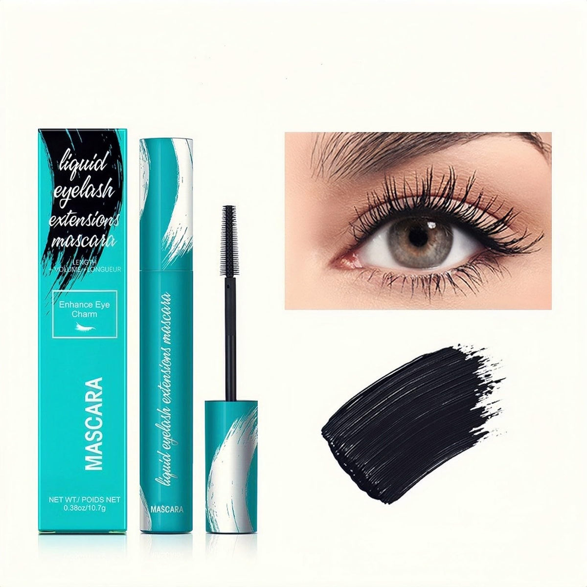 Lgszgdcn Black Liquid Lash Mascara - Long-Lasting, Waterproof, Smudge-Proof, 0.38 Fl