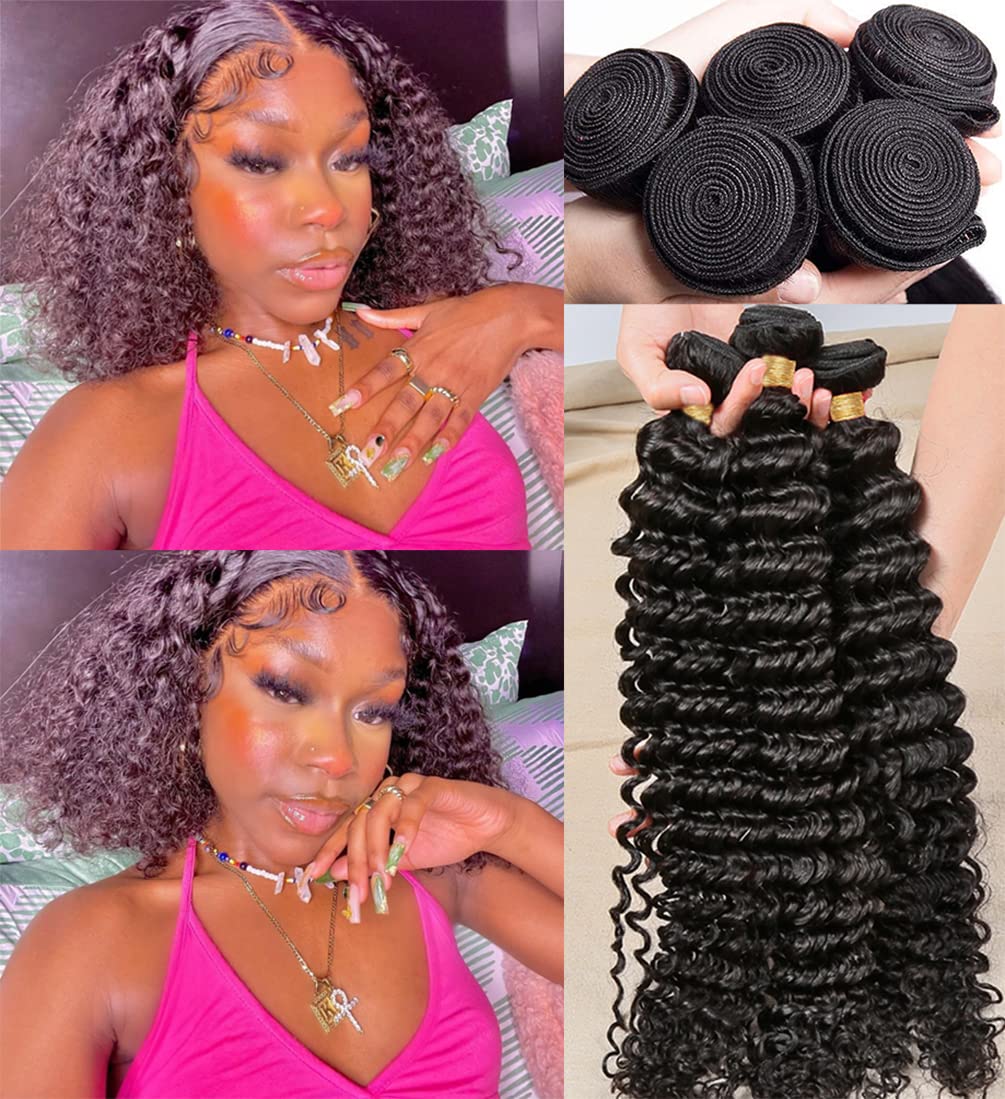 Beaufox Brazilian Human Hair Bundles Water Wave 14 16 18 Inch 12A Unprocessed Virgin Extensions