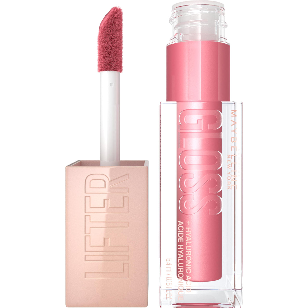 Maybelline Lifter Gloss - Hydrating Lip Gloss With Hyaluronic Acid, Petal, 0.18 Fl Oz