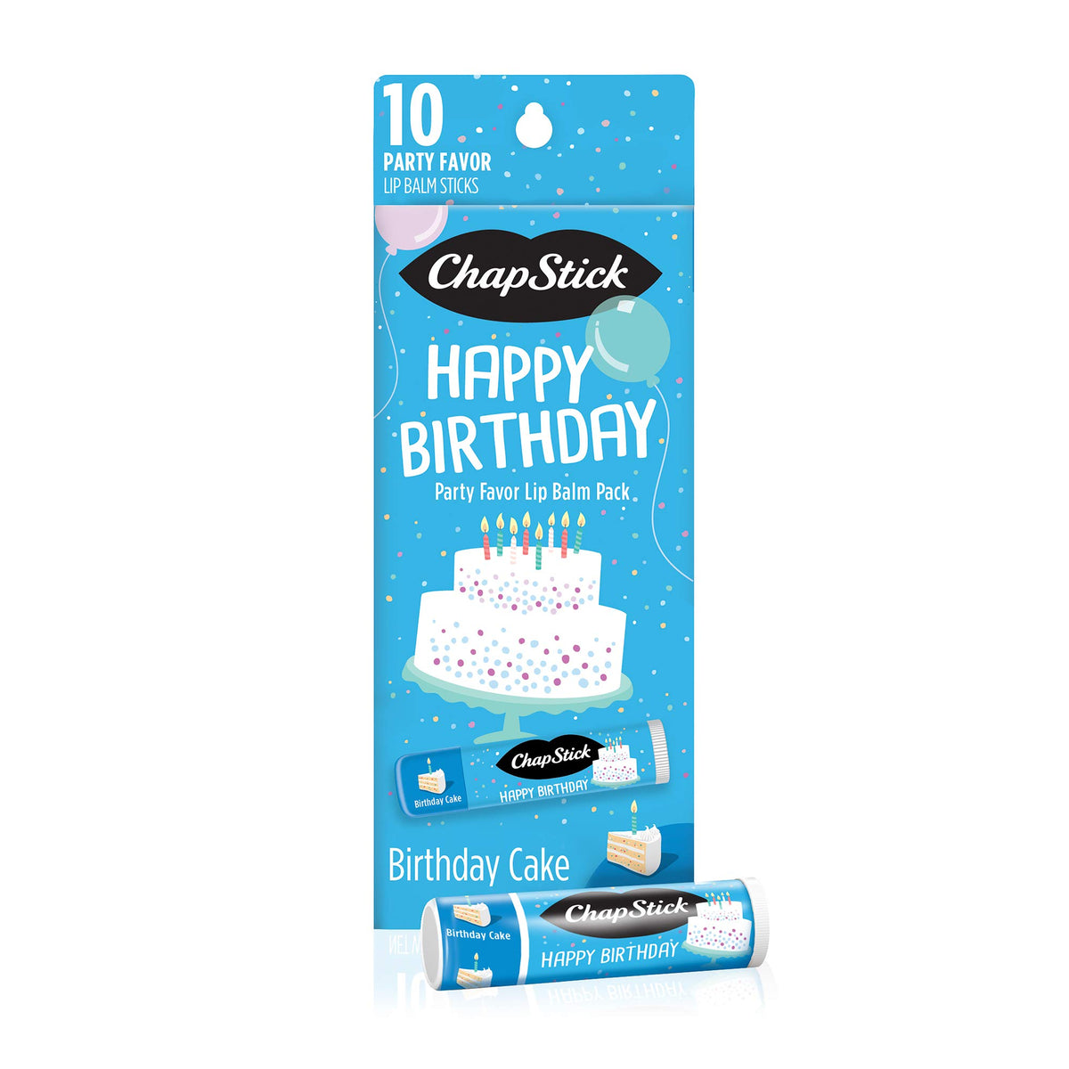 Chapstick Happy Birthday Lip Balm Gift Pack, 10 Sticks, 0.15 Oz Each, Chrome & Copper