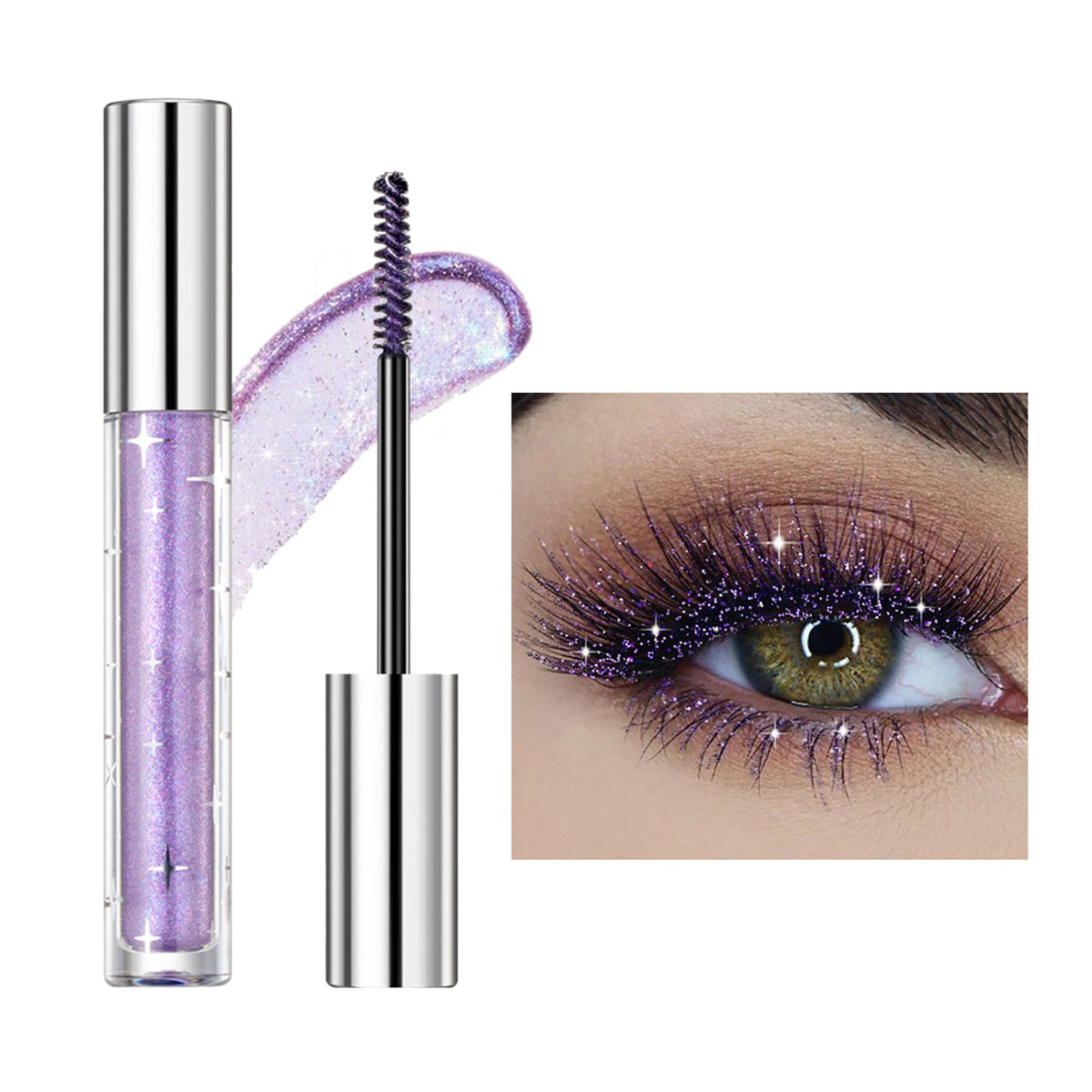 Dlzzrs Purple Mascara - Waterproof, Long Lasting, Smudge-Proof, Lengthening & Curling, 0.11