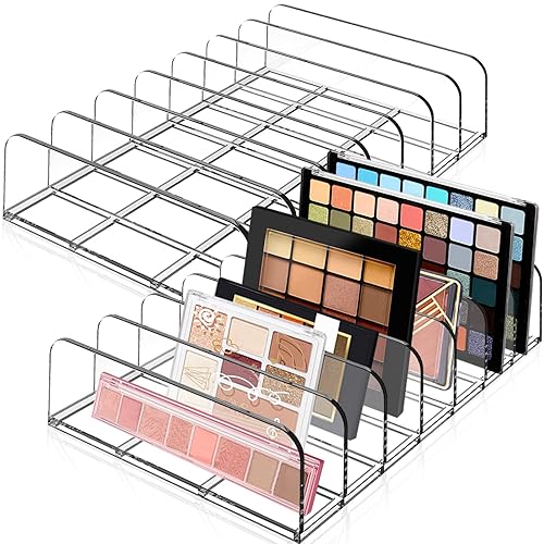 Anyumocz 2 Pack Acrylic Eyeshadow Palette Organizer For Vanity & Bathroom - Clear Cosmetic Holder