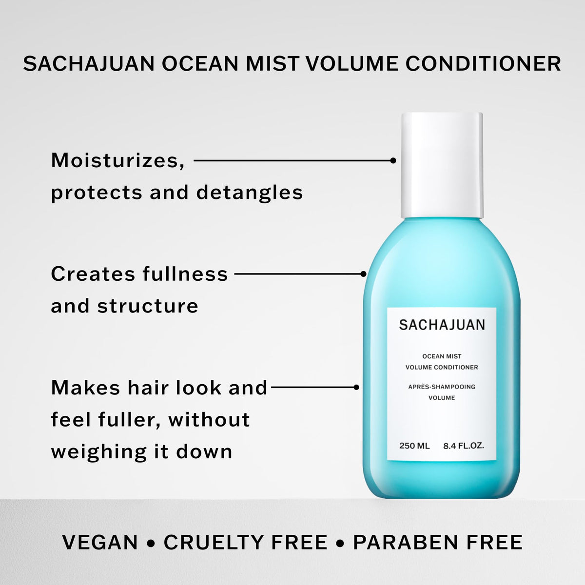 SACHAJUAN Ocean Mist Volume Conditioner 250 ml - Lightweight Hydration for Voluminous Hair