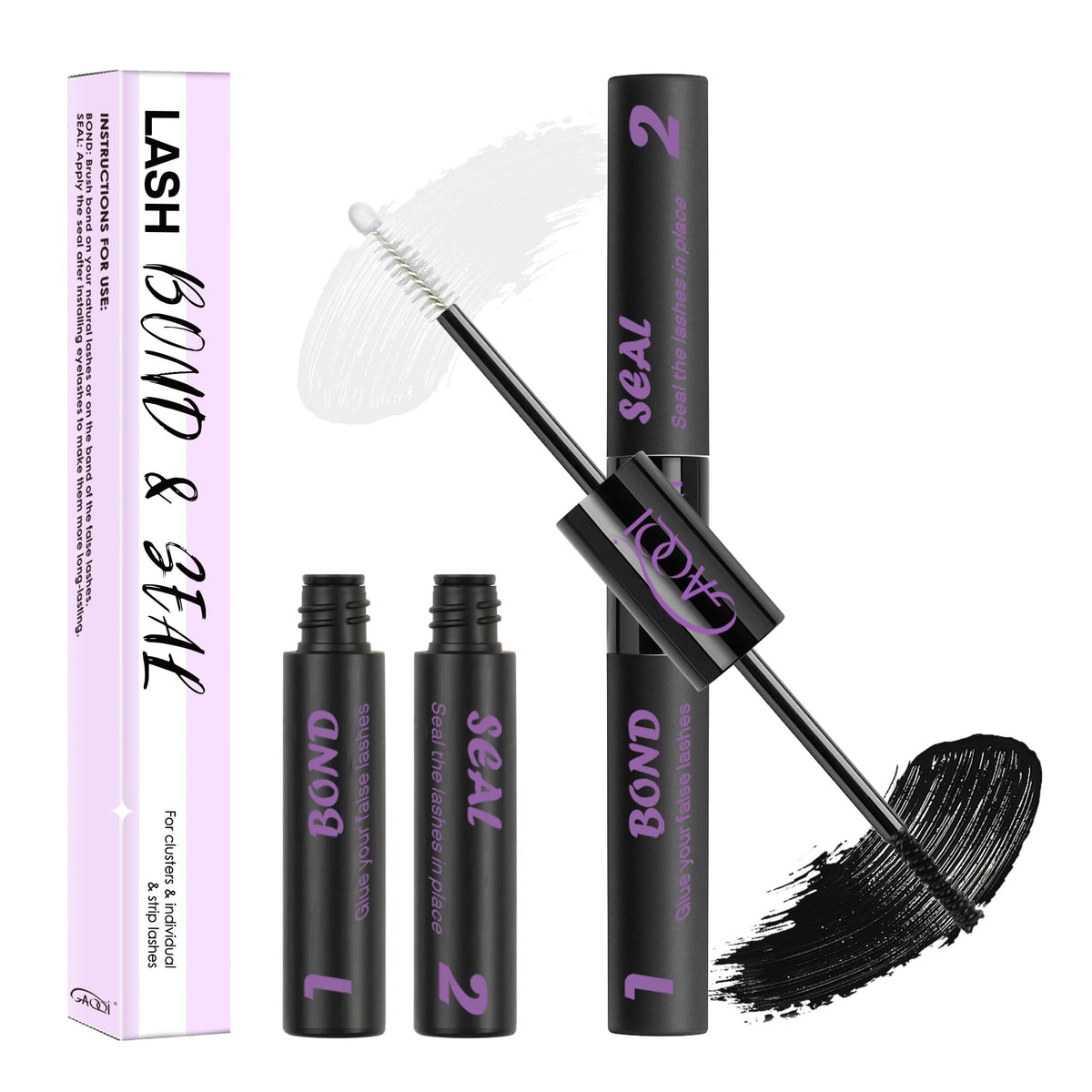 Gaqqi Lash Cluster Glue - Waterproof Bond & Seal, Long Lasting 72H+ For Diy Eyelash Clusters (10