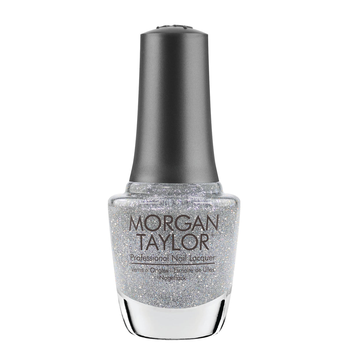 Morgan Taylor Nail Lacquer Water Field - Silver Sparkle, Chip-Resistant, Fast-Drying, 0.5 Oz