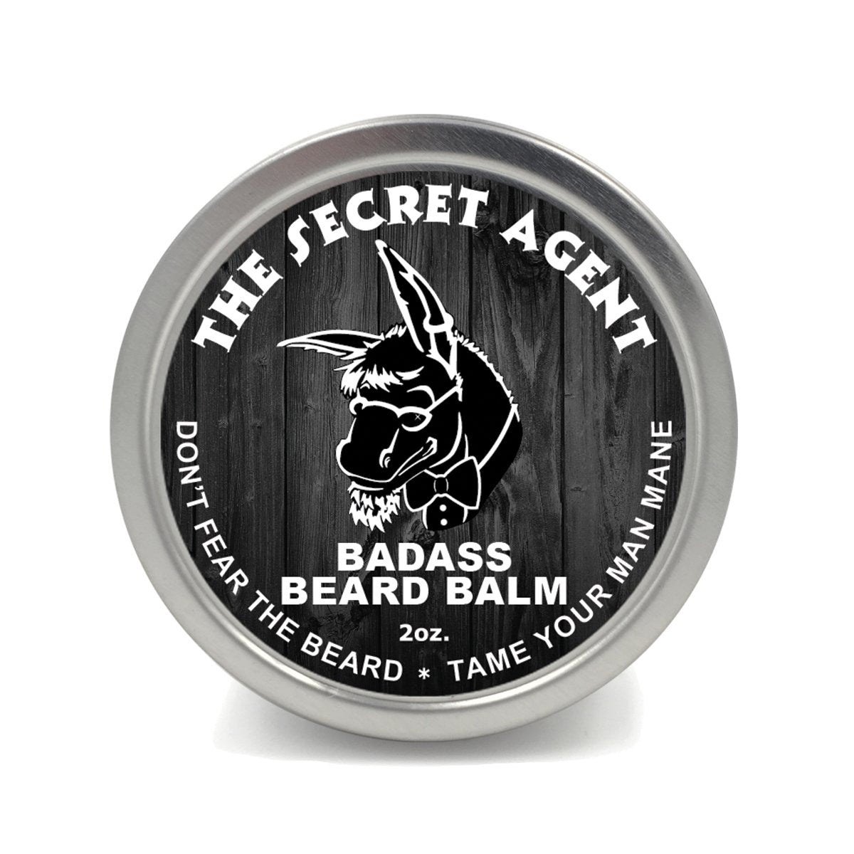 Badass Beard Care Beard Balm - Secret Agent Scent, All Natural, 2 Oz, Softens & Promotes Growth