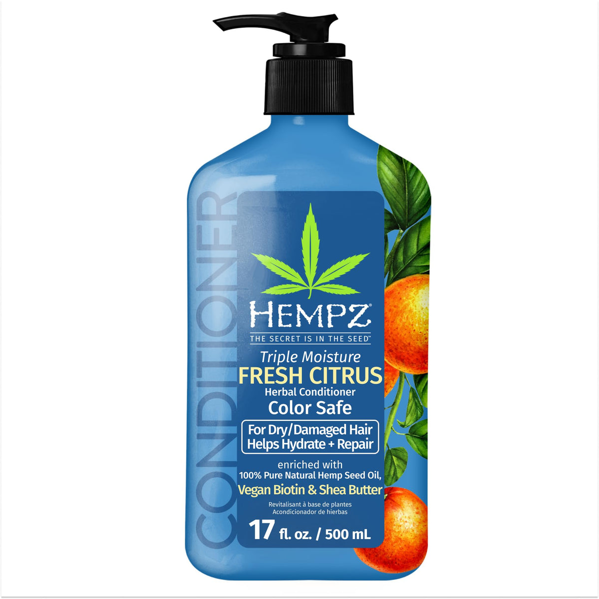 Hempz Biotin Conditioner 17 Fl Oz - Triple Moisture For Growth & Strength Of Dry, Damaged Hair