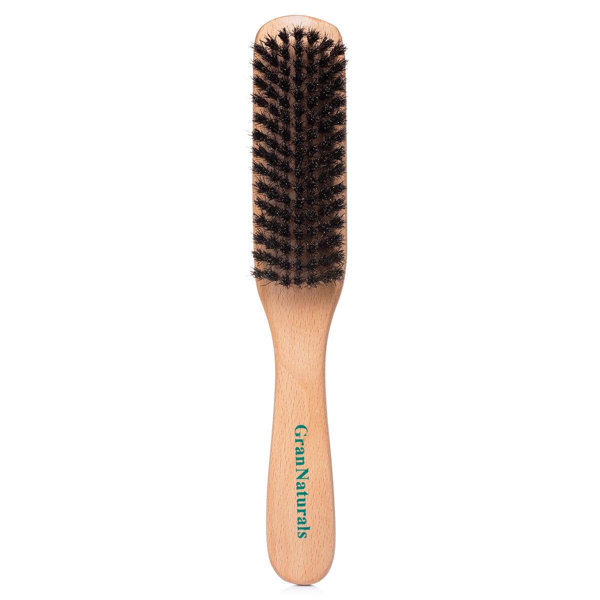 GranNaturals Boar Bristle Hair Brush - Soft/Medium Smoothing for Frizz-Free Styles, Wooden Handle