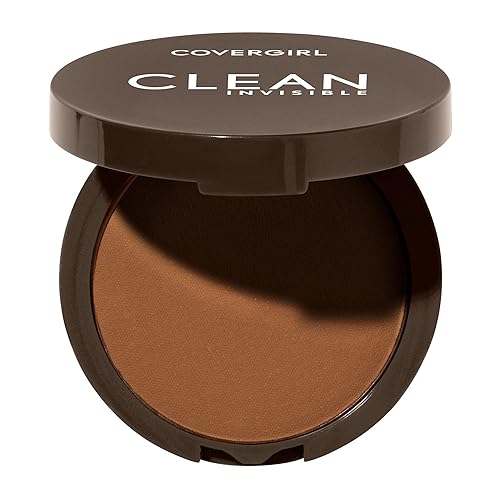 Covergirl Clean Invisible Pressed Powder, Vegan, Lightweight, 180 Golden Caramel, 0.38Oz