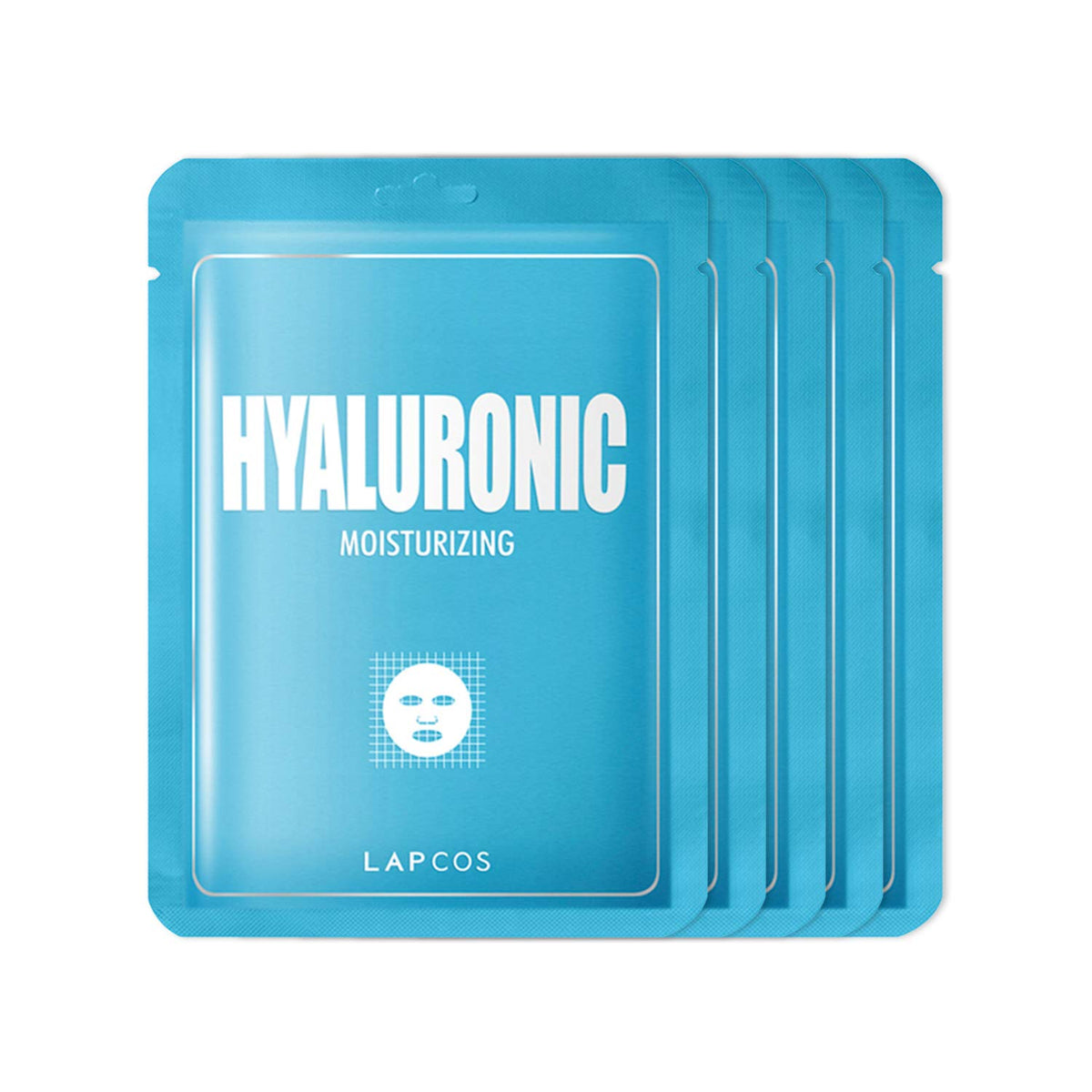 Lapcos Hyaluronic Acid Sheet Mask, Daily Hydrating Face Mask, 5-Pack For Nourished Skin