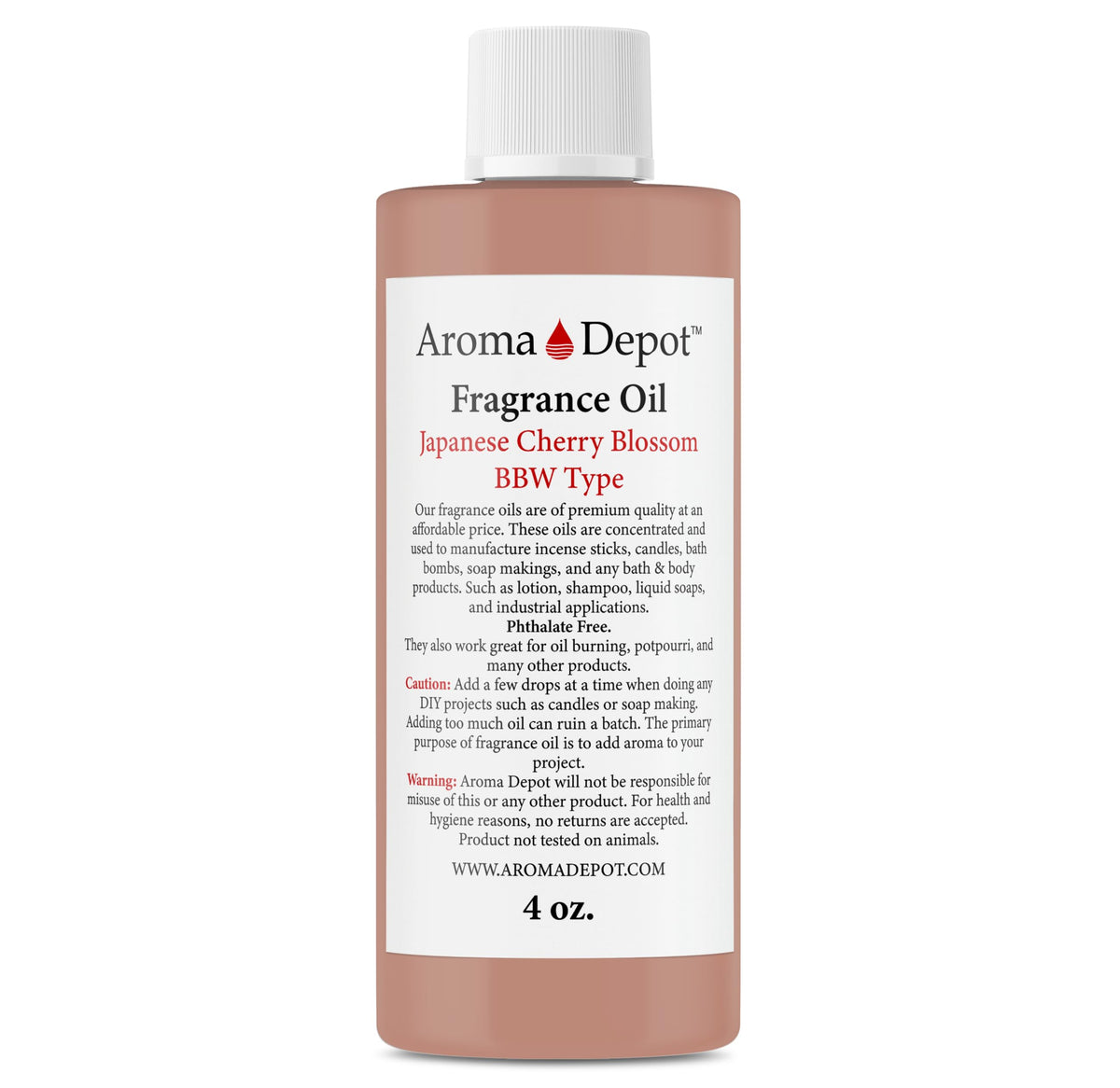 Aroma Depot Cherry Blossom Fragrance Oil 4 Fl Oz - Perfume, Skin Oil, Diy Projects, Diffuser