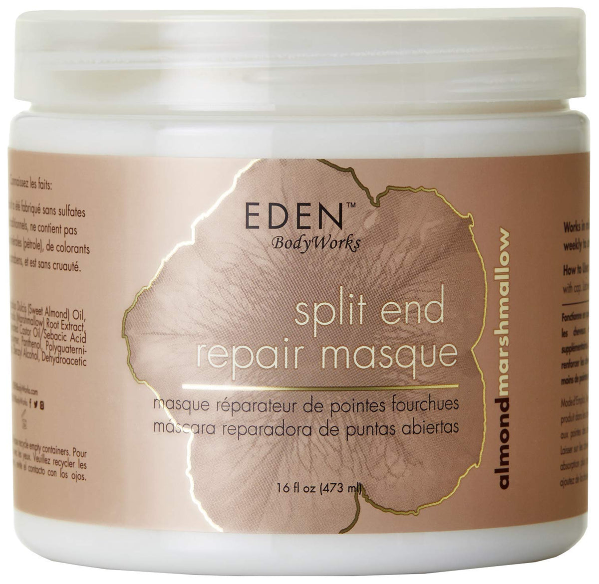 Eden Bodyworks Almond Marshmallow Repair Masque | 16 Oz | Detangle & Strengthen Hair