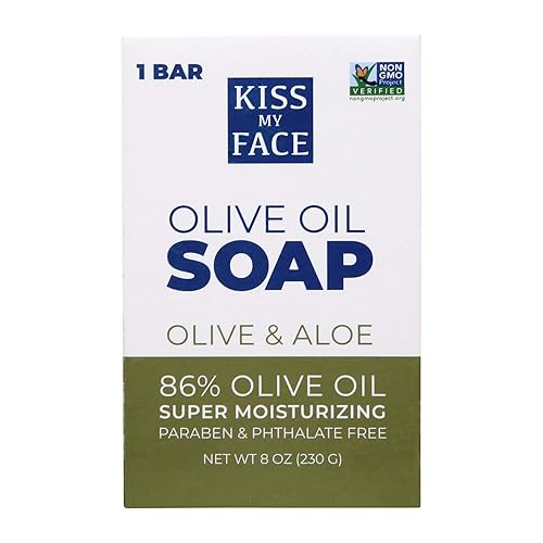 Kiss My Face Olive Oil Soap With Aloe Vera, Moisturizing Bar, 8 Oz - Pack Of 8