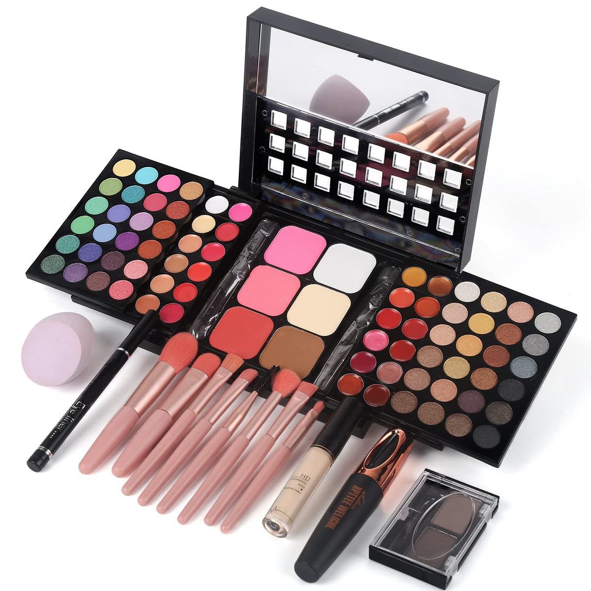 Marburoly 78 Color Full Makeup Kit - Eyeshadow, Lipstick, Blush, Brushes & More