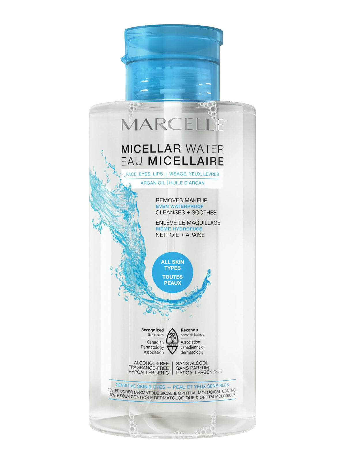 Marcelle Micellar Water For Dry Skin, Makeup Remover With Hyaluronic Acid, 13.5 Fl. Oz.