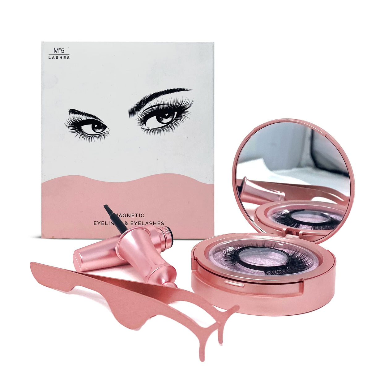 Fermosa Magnetic Eyelashes And Eyeliner Kit - 2 Pairs, Easy Application, No Glue, Perfect For Beginners