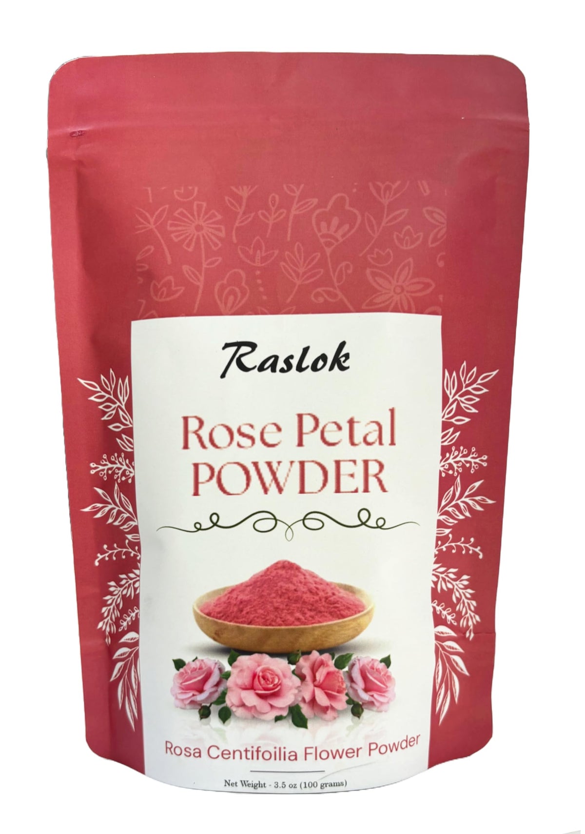 Raslok Rose Petal Powder - 100% Natural Skin Care For Face Packs & Masks, 8 Oz