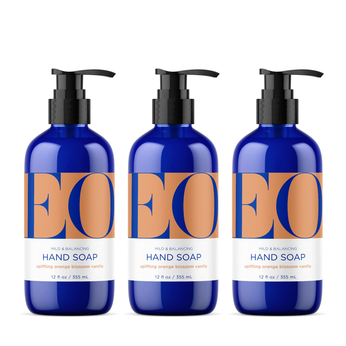 Eo Liquid Hand Soap, 12 Fl Oz (Pack Of 3), Organic Orange Blossom & Vanilla Cleanser