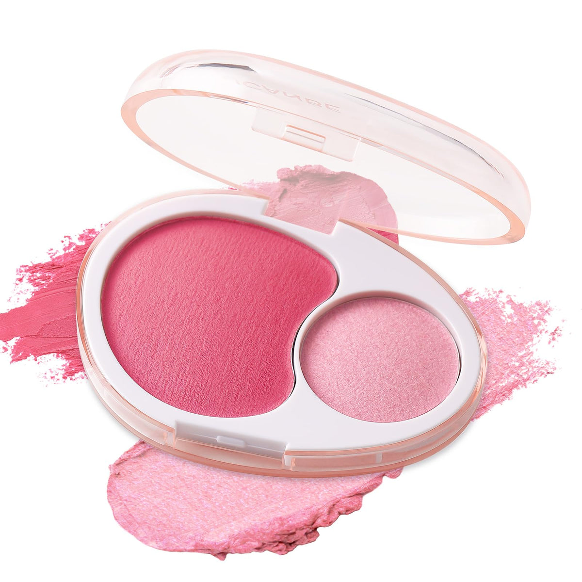 Ucanbe Cream Dual Blush Palette - Lightweight Buildable Highlighter & Blush, 01 Lemonade